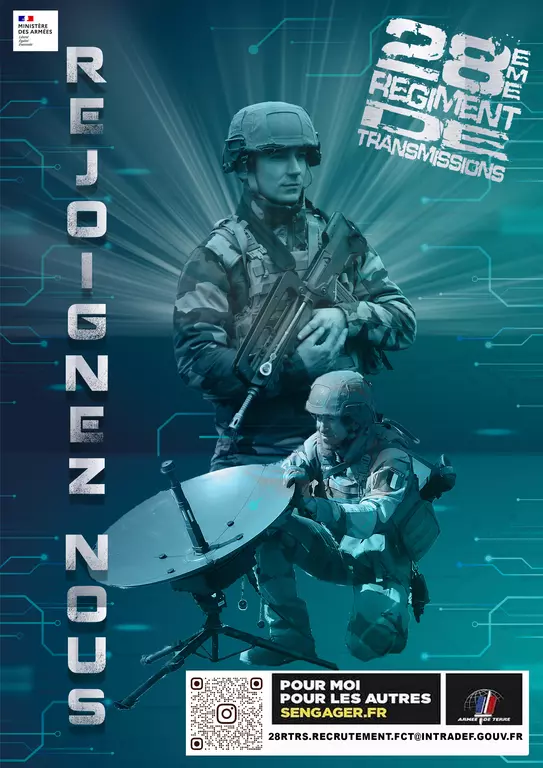 Affiche de recrutement pour le 28e régiment de transmissions